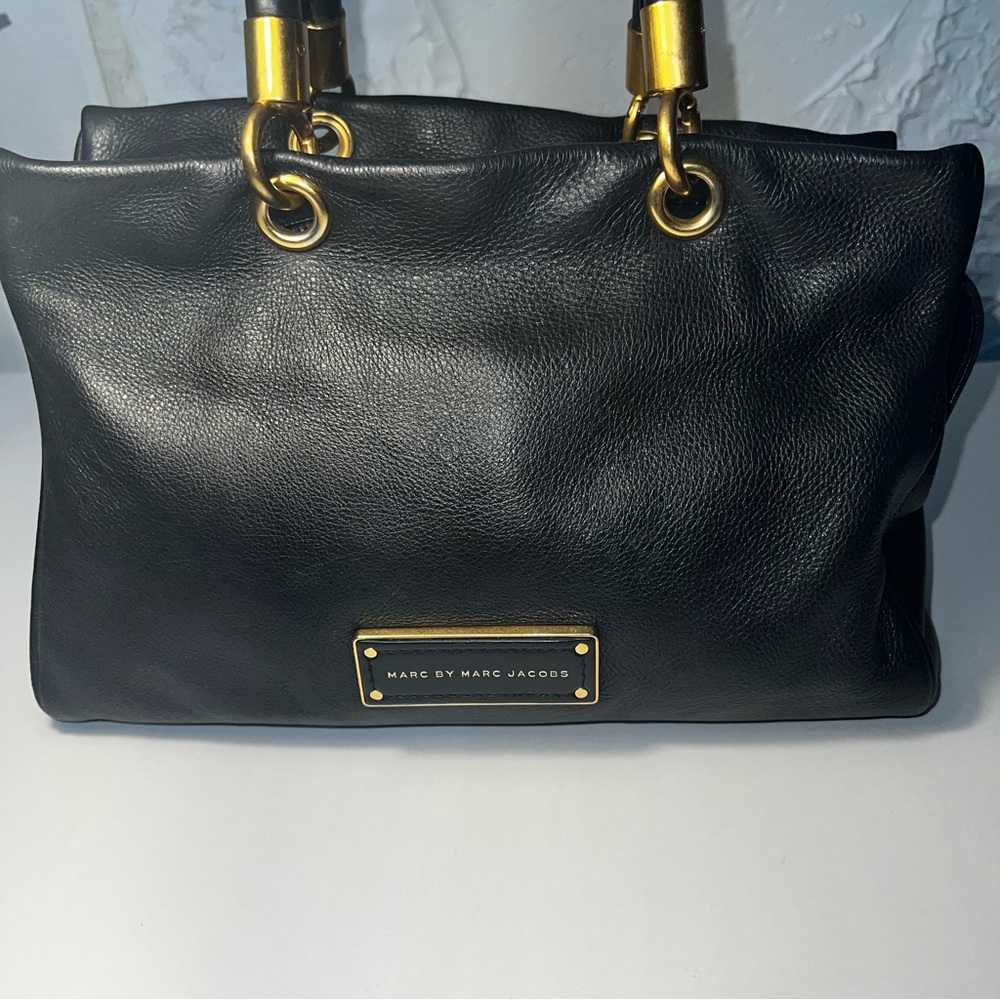 Marc By Marc Jacobs Too Hot To Handle Black Pebbled Leather Satchel Bag